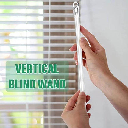 Acrylic Transparent Blinds Pull Rod With Hook Handle 12/17/24 Inches shown clear acrylic wand being used to operate venetian blinds