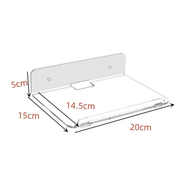 Acrylic Wall Hanger for Small Speakers and Phones at Home - clear 20x15x5 cm acrylic floating shelf for speakers, phones, cameras, bedside or kitchen mount