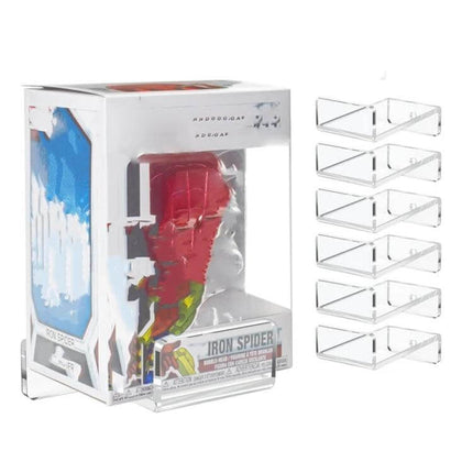 Acrylic Wall Mounted Display Rack For Anime Ornaments - clear 4mm acrylic shelf showing boxed anime figurine, slim wall-mounted display for small ornaments