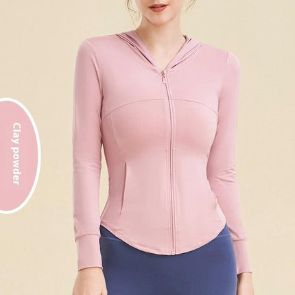 Women's Long Sleeve Sun Protection Shirt for Outdoor Use - pink breathable nylon zip hoodie for hiking and gardening