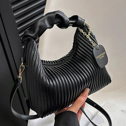 Small Pleated Cloud Crossbody Bag For Everyday Casual Use