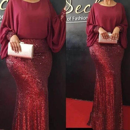 African Beaded Chiffon Party Dress 3XL For Evening Events - burgundy beaded bodice and flowing chiffon skirt, elegant evening gown for formal dinners and weddings