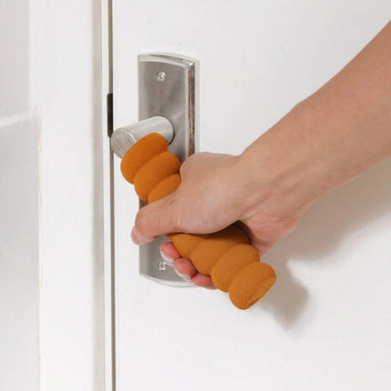 Anti-Static Bedroom Door Handle Anti-Collision Cover Foam 2-Pack orange spiral foam handle cover protecting door and reducing noise
