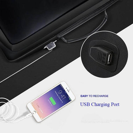 Laptop Backpack for Work With Anti-Theft Pocket for Daily Commutes showing external USB charging port and secure back pocket