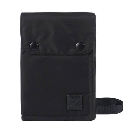 Antimagnetic RFID Neck Passport Bag Nylon, Black, 19x13 cm — waterproof nylon unisex travel neck pouch for passport, cards and phone