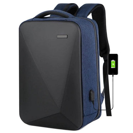 Laptop Backpack Antitheft For Daily Use 16 Inch Size navy blue hard-shell anti-theft backpack with USB charging port and combination lock