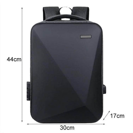 Laptop Backpack Antitheft For Daily Use 16 Inch Size - sleek black anti-theft 16-inch backpack with 999-combination lock and weather-resistant Oxford exterior