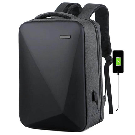 Laptop Backpack Antitheft For Daily Use 16 Inch Size, hard-shell gray anti-theft backpack with USB charging port and 999-lock
