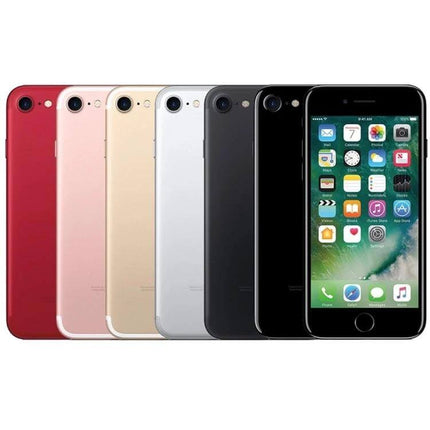 Apple iPhone 7 Unlocked 256GB Used Mix Colors For Daily Use - lineup of mixed color used iPhone 7 devices with 256GB, unlocked, minor wear, ready for daily use
