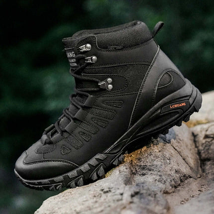 High Top Lace Up Boots For Fall And Winter Army Green - durable high-top lace-up boot with round toe, ankle support, synthetic PU upper and rugged sole