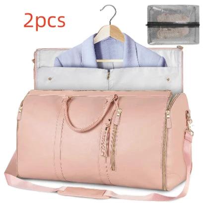 Large Foldable Travel Duffle Bag Waterproof Pink Tote