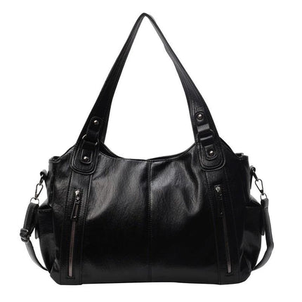 Retro European Style PU Handbag For Daily Use In Black Or Brown