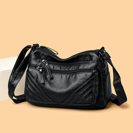 Black Large Crossbody Shoulder Bag For Everyday Wear