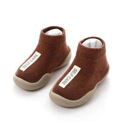 Baby Toddler Combed Cotton Floor Socks Breathable Cute - brown breathable combed cotton floor socks with non-slip sole and ankle cover for infants
