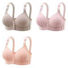 Stylish Plus Size Nursing Bra with Front Closure and Push-Up Support