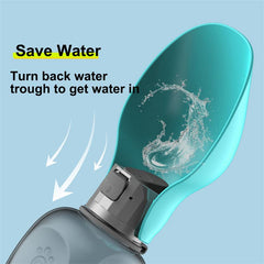 Portable 800ml Dog Water Dispenser with Foldable Bowl - Leakproof and High Capacity for Outdoor Adventures