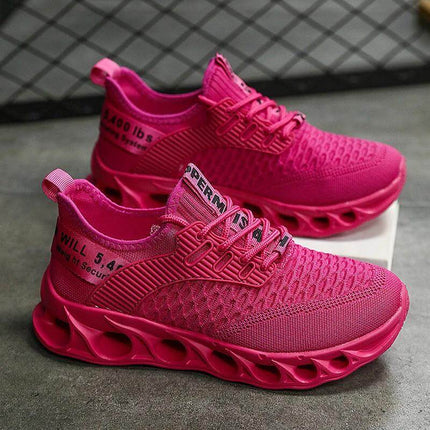 Breathable Mesh Casual Running Shoes For Everyday Comfort in vibrant pink breathable mesh with lightweight ventilated sole