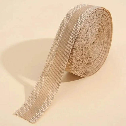 Pant Leg Stickers For Repairs 50m Polyester Roll For DIY Patches beige iron-on fabric tape roll for pant hem repairs