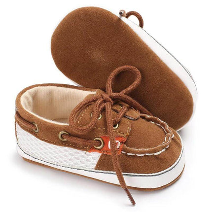 Soft Baby Toddler Shoes With Non Slip Soles Low Cut beige brown mesh low-cut baby shoes for indoor play and daycare, non-slip outsole