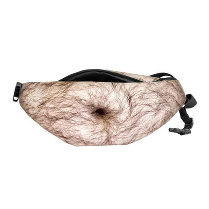 Belly Shape Waist Bag Lightweight For Outdoor Adventures — slim hairy belly-design waist bag for hiking, cycling, and city errands