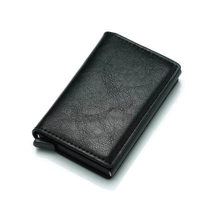 Bisi Goro RFID Card Holder Wallet Retro Leather Box Style For Everyday Use compact black retro microfiber leather RFID card holder