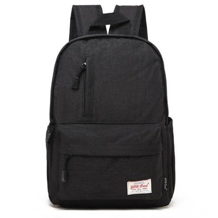 Canvas Laptop Bag And Backpack For 13.3 Inch Laptops - durable black canvas backpack with padded laptop compartment, pockets for students and commuters