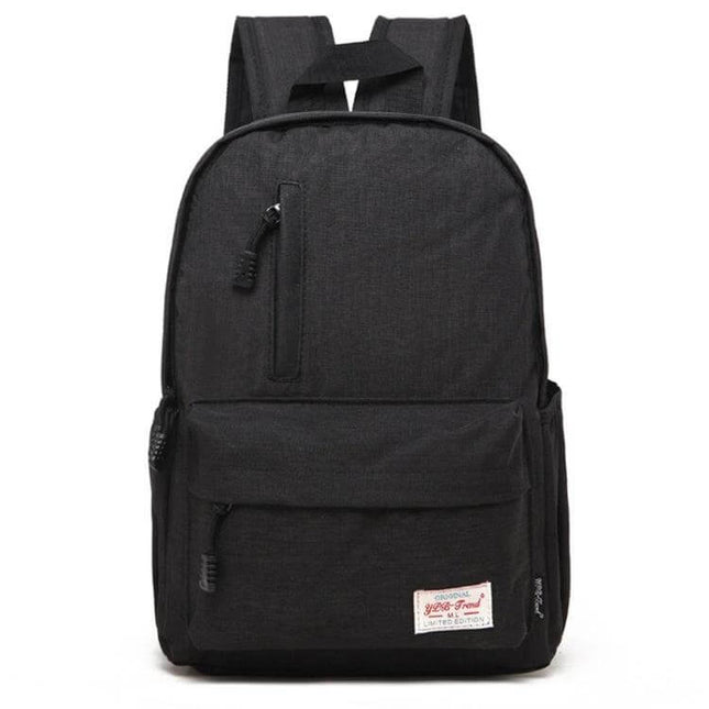 Canvas Laptop Bag And Backpack For 13.3 Inch Laptops - black durable canvas backpack with padded laptop compartment and front pockets