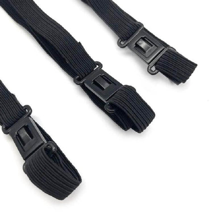DIY Bow Tie Adjustment Strap 53x1cm for Shirts and Suits - black elastic adjustment strap with snap closures for bow ties, shirts and suits