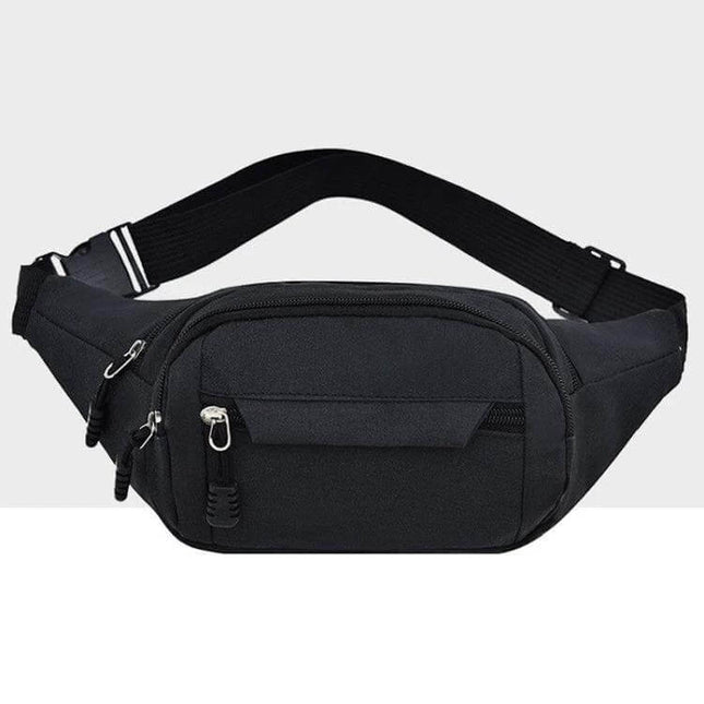 Crossbody Chest Bag With Multi Function Pockets For Everyday Use - black Oxford cloth chest bag with multiple zip pockets for phone, glasses, wallet (28×14×10cm)