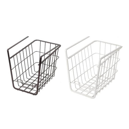 Closet Hanging Storage Basket For Closet Organization Black - black wrought iron hanging basket for stationery, clothes, books with guardrail and airflow design