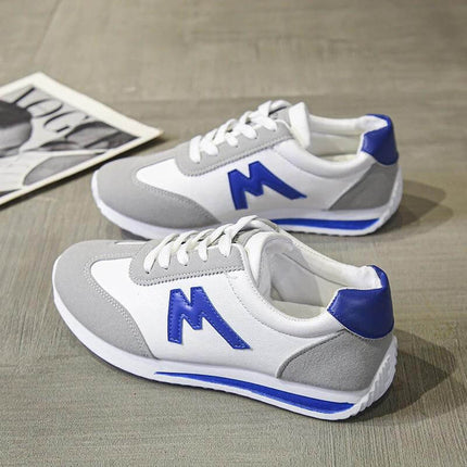 Student Casual Sports Flat Sneakers In Blue Comfortable Fit – breathable low-top student sneakers with soft injection-moulded rubber sole