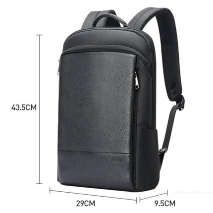 Bopai First-Layer Cowhide Laptop Backpack Waterproof For Business Commute black 14-inch commuter backpack with water-resistant leather and organized pockets