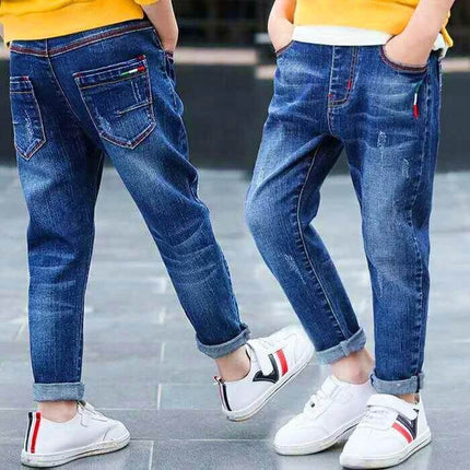 Boys Velvet Jeans 3 Months For Everyday Comfort Wear - soft velvet jeans-style pants for infants, practical daily outfit for photos and playtime