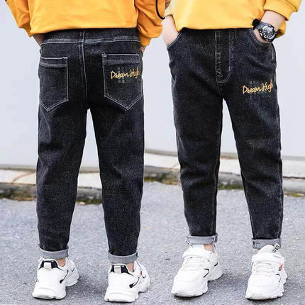 Boys Velvet Jeans 3 Months For Everyday Comfort Wear - black velvet jeans-style pants for baby, soft fabric, practical daily outfit