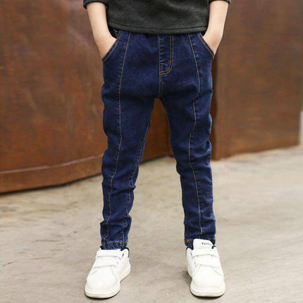 Boys Velvet Jeans 3 Months For Everyday Comfort Wear - navy soft velvet jeans-style pants for baby boy, everyday comfort and easy pairing