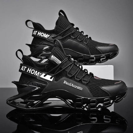 Boys Basketball Blade Sneakers Black Everyday Wear breathable flying weave upper rubber sole for school gym and casual outdoor play