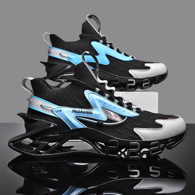 Boys Basketball Blade Sneakers Black Everyday Wear - breathable flying weave upper, rubber sole, durable casual and gym shoes for boys