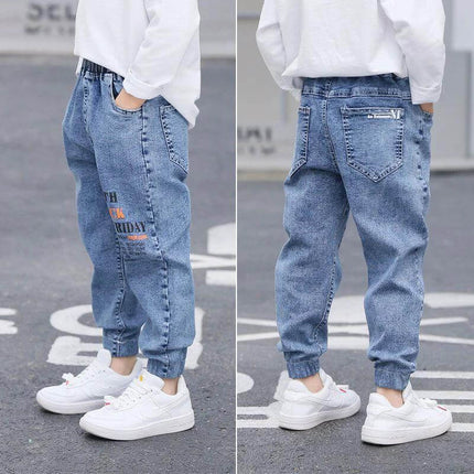 Boys' Jeans Korean Style For Everyday Play And Comfort - durable denim jogger jeans for active kids school and weekend wear