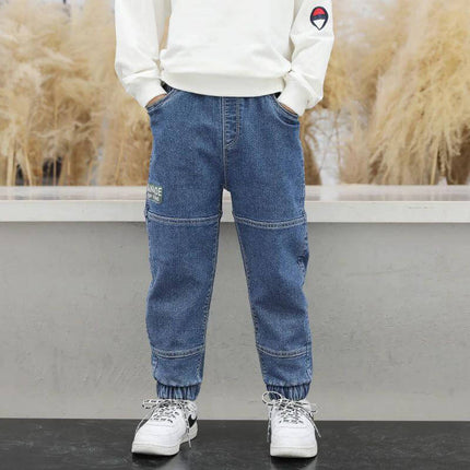 Boys' Jeans Korean Style For Everyday Play And Comfort - durable denim jogger jeans for active kids, casual school and weekend wear