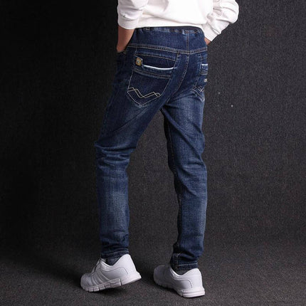 Boys Jeans Micro Stretch For Everyday Comfort And Play - dark blue slim fit denim for active kids, durable 95% cotton