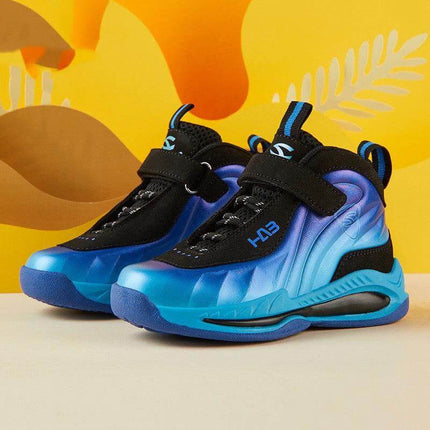 Boys Sneakers Size 28-33 For Daily School Wear Everyday - lake blue PU upper plain pattern TPR sole durable easy clean