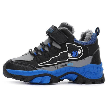 Boys Tide Running Sneakers Black Red For Everyday Play durable synthetic leather Velcro closure black red kids sneaker