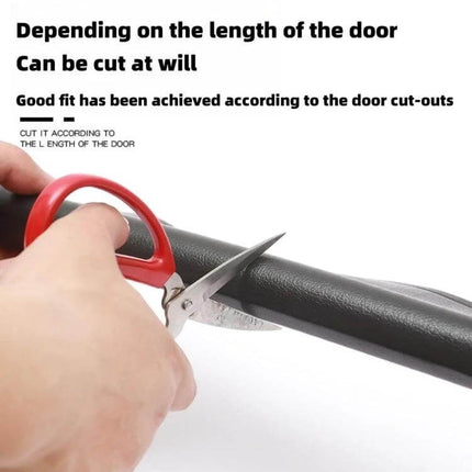 Door Bottom Seal Strip Brown Self Adhesive Gap Sealing for Doors being cut to length with scissors for custom door draft protection