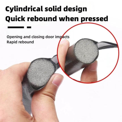 Door Bottom Seal Strip Brown Self Adhesive Gap Sealing for Doors - brown cylindrical EPE foam seal showing quick rebound and self-adhesive backing