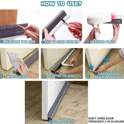 Door Bottom Seal Strip Brown Self Adhesive Gap Sealing for Doors - self adhesive EPE foam door draft stopper installation guide