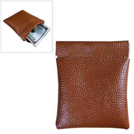 PU Leather Coin Purse 8x10 Cm Small Wallet For Everyday Use brown textured slim coin pouch holding bills