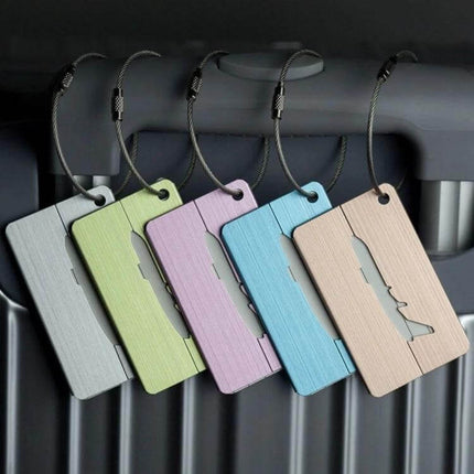 Brushed Aluminum Luggage Tag For Boarding Pass 7.5x4.5 cm – colorful brushed aluminum tags with stainless steel rings for travel identification
