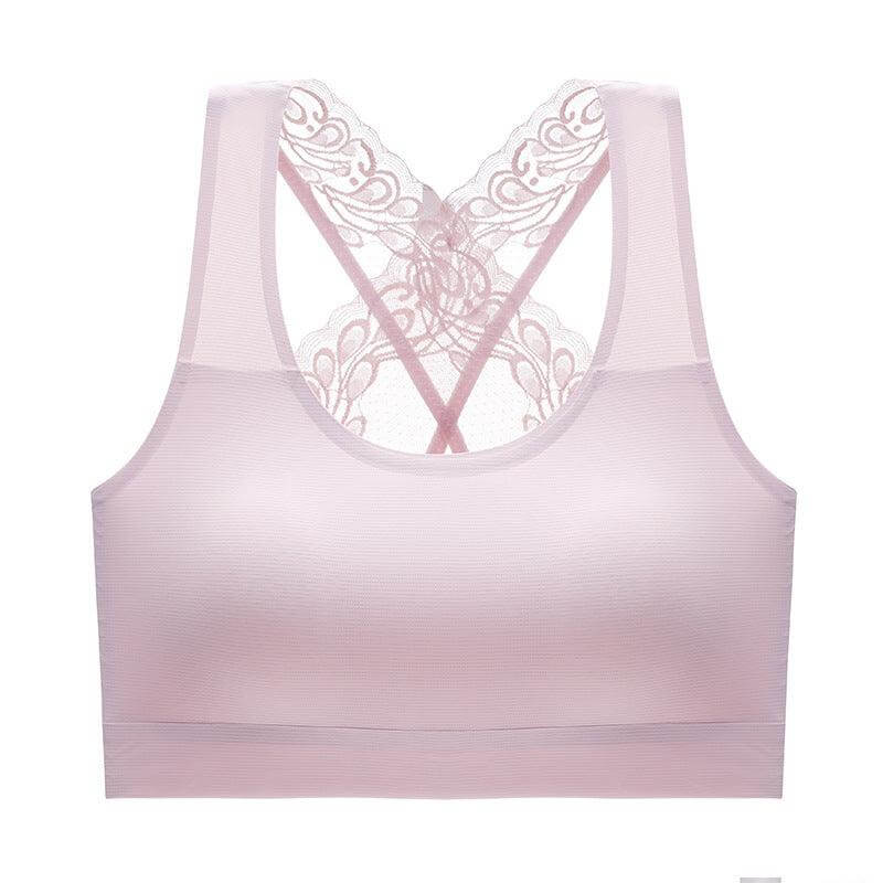 Seamless No-Rims Latex Women's Comfort Bra with Lace Back Design