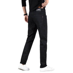 Trendy Mid-Waist Casual Cotton Jeans for Young Men