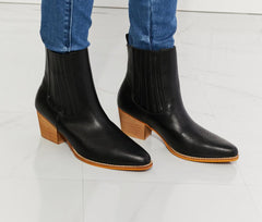 MMShoes Love the Journey Stacked Heel Chelsea Boot in Black